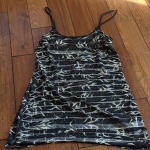 Free People Black and White Sheer Camisole Dress Size Small